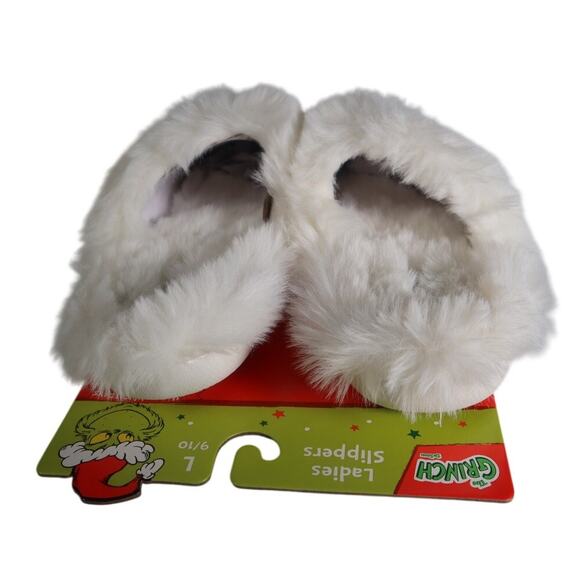 The Grinch Green Ladies Plush Fur Sherpa Slippers – Size L (9/10) Large - Picture 3 of 7